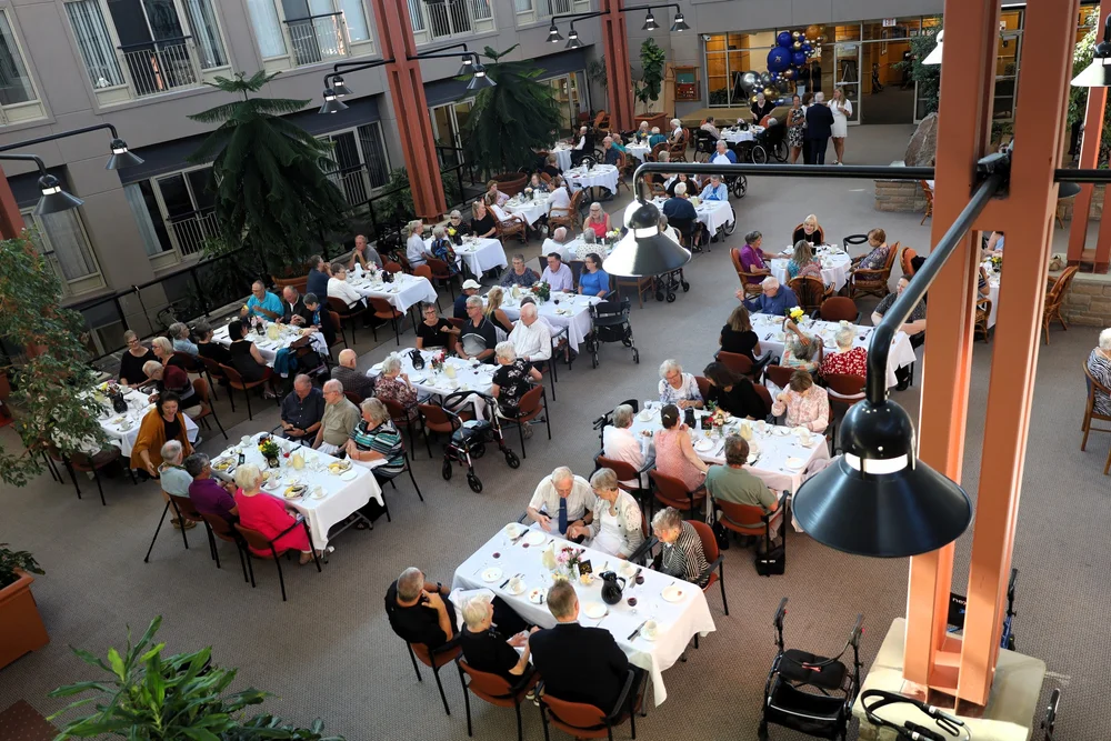 Royal Gardens 25th Anniversary - Residents in Atrium
